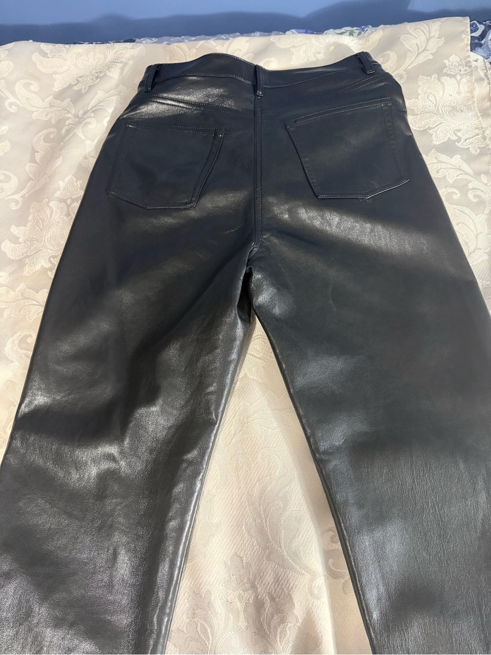 Wilfred The Melina Vegan Leather Baddie Pants Black High Rise Straight Leg 8 - Picture 6 of 10